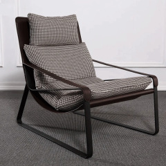 Factory Direct  Italian Minimalist Chair, Saddle Leather Upholstered with Down Cushion for Wholesale