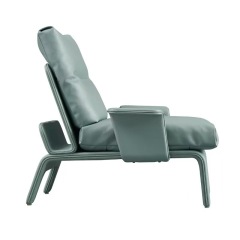 Factory Direct Nordic Creative Curved Leather Sofa Chair – Premium Down Cushion Leisure Chair for Bulk Wholesale & Custom Contract Projects