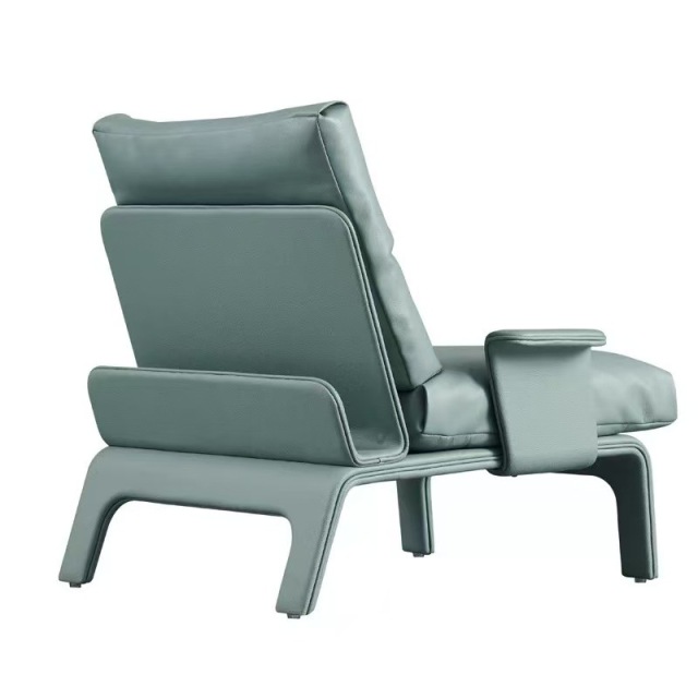 Factory Direct Nordic Creative Curved Leather Sofa Chair – Premium Down Cushion Leisure Chair for Bulk Wholesale & Custom Contract Projects