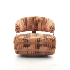 Curved backrest leather leisure chair,  accent chair, pine wood frame lounge chair, high-resilience foam leather chair, modern leather upholstery chair