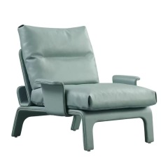 Factory Direct Nordic Creative Curved Leather Sofa Chair – Premium Down Cushion Leisure Chair for Bulk Wholesale & Custom Contract Projects