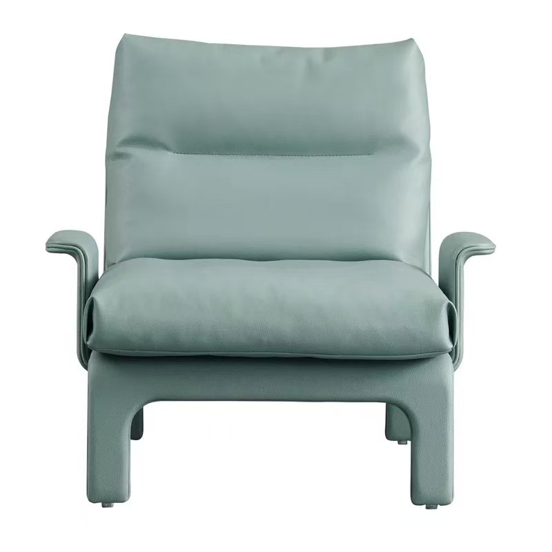 Factory Direct Nordic Creative Curved Leather Sofa Chair – Premium Down Cushion Leisure Chair for Bulk Wholesale & Custom Contract Projects