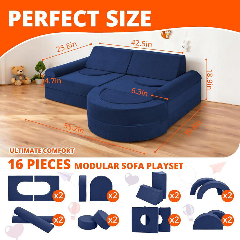 Customizable Foldable Memory Foam Toddler Mattress, Portable Outdoor Travel Bed & Kids Sofa