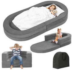 Wholesale Portable Kids Travel Bed, 3-in-1 Foldable Foam Sofa Bed for Toddlers, With Storage Bag for Drop Shipping