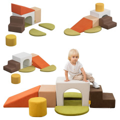 7-Piece Toddler Modular Foam Playset, Climb & Crawl Soft Blocks with Non-Slip Base