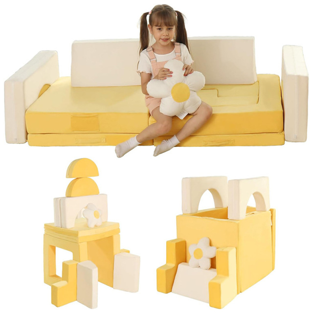 Factory Direct Multi-piece Kids Modular Building Block Sofa, Multi-purpose Educational Play Couch for Boys Girls, OEM Custom Home Foam Playset