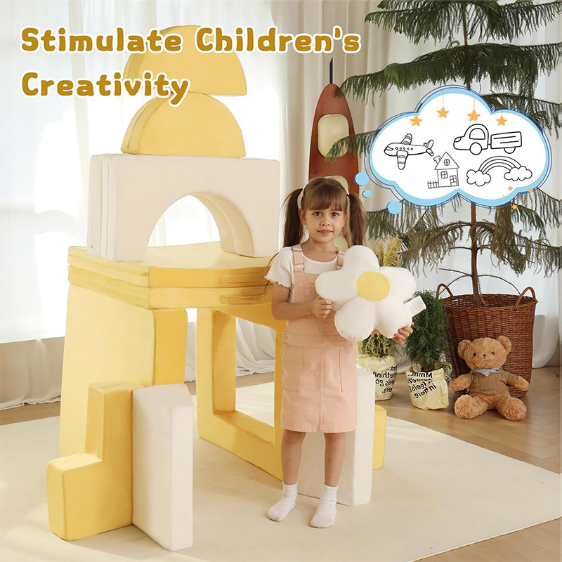 Factory Direct Multi-piece Kids Modular Building Block Sofa, Multi-purpose Educational Play Couch for Boys Girls, OEM Custom Home Foam Playset