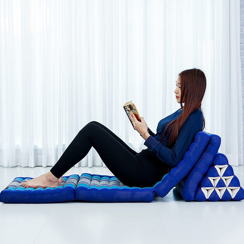 Custom Foldable Thai Style Triangle Floor Cushion, Multifunctional Ethnic Floor Pillow for Meditation & Relaxation