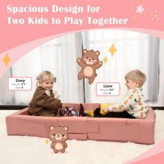 Custom Portable Toddler Travel Bed, Foldable Kids Sofa Bed & Playpen with Vacuum Compression Packaging, Multifunctional Foam Floor Crib for Sleeping & Playing