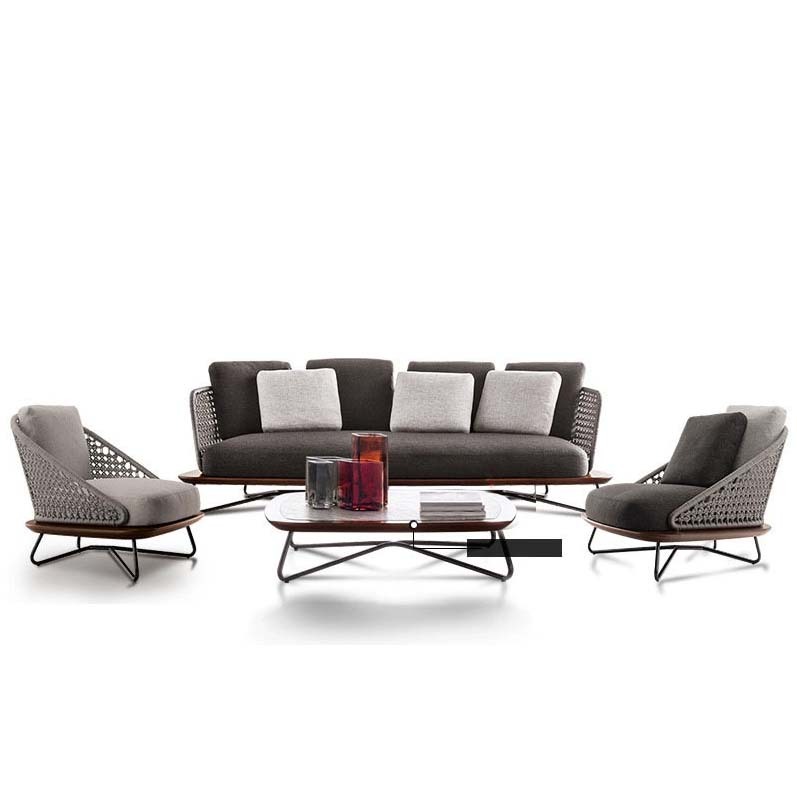 Small Space Patio Sofa, Nordic Minimalist Balcony Sunproof Rattan Chair