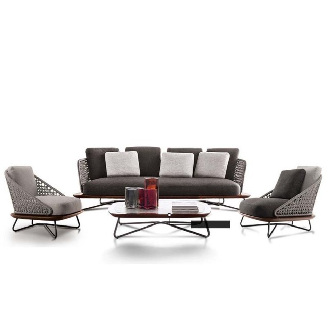 Small Space Patio Sofa, Nordic Minimalist Balcony Sunproof Rattan Chair