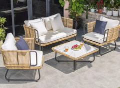 Patio Rattan Lazy Sofa, Outdoor Waterproof Sunproof Sofa