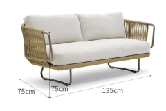 Patio Rattan Lazy Sofa, Outdoor Waterproof Sunproof Sofa