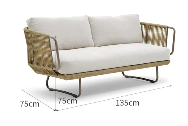 Patio Rattan Lazy Sofa, Outdoor Waterproof Sunproof Sofa