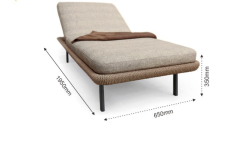 Patio Rattan Lazy Sofa, Outdoor Waterproof Sunproof Sofa