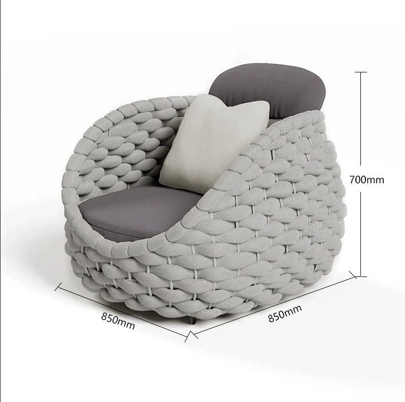 Removable Washable Patio Sofa, Outdoor Rainproof Rattan Leisure Furniture