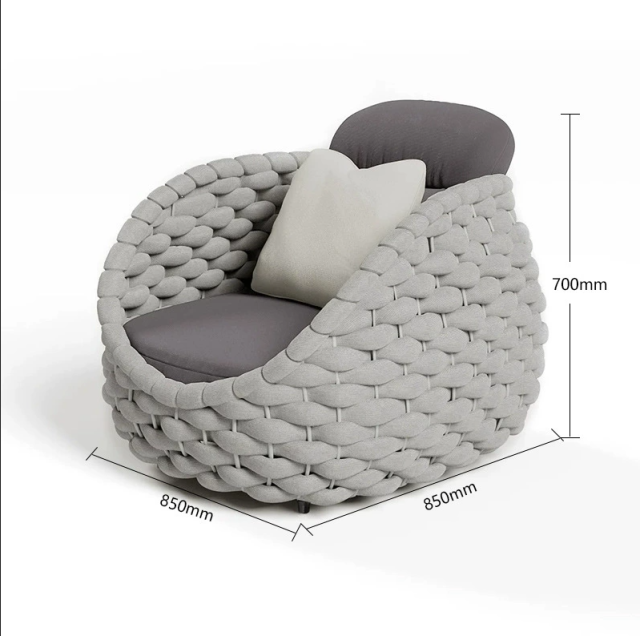 Removable Washable Patio Sofa, Outdoor Rainproof Rattan Leisure Furniture