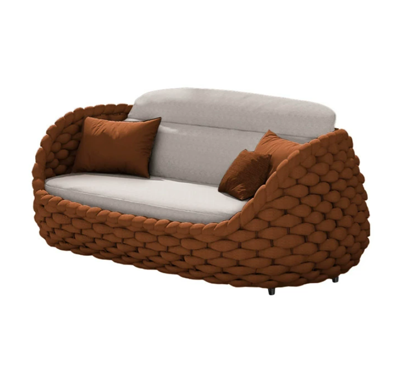 Removable Washable Patio Sofa, Outdoor Rainproof Rattan Leisure Furniture