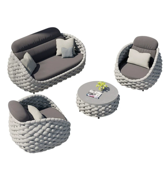 Waterproof Outdoor Patio Sofa, Lazy Leisure Rattan Chair