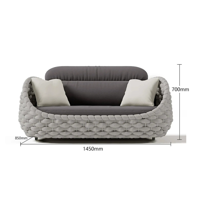 ordic Style Patio Sunproof Sofa, Balcony Small Space Lazy Sofa Chair