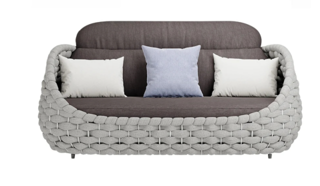 Removable Washable Patio Sofa, Outdoor Rainproof Rattan Leisure Furniture