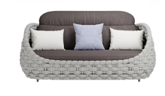 ordic Style Patio Sunproof Sofa, Balcony Small Space Lazy Sofa Chair