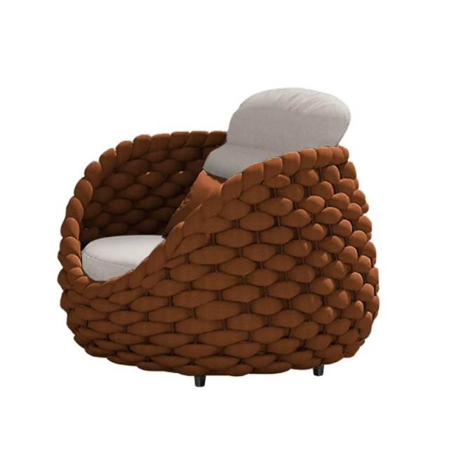 ordic Style Patio Sunproof Sofa, Balcony Small Space Lazy Sofa Chair