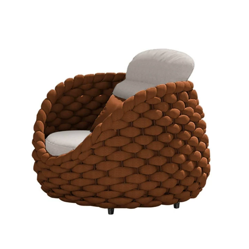 Waterproof Outdoor Patio Sofa, Lazy Leisure Rattan Chair