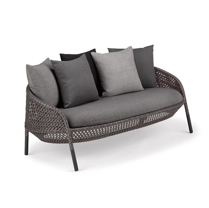 Minimalist Aluminum Alloy Outdoor Sofa, Wear-resistant Leisure Sofa for Courtyard Garden