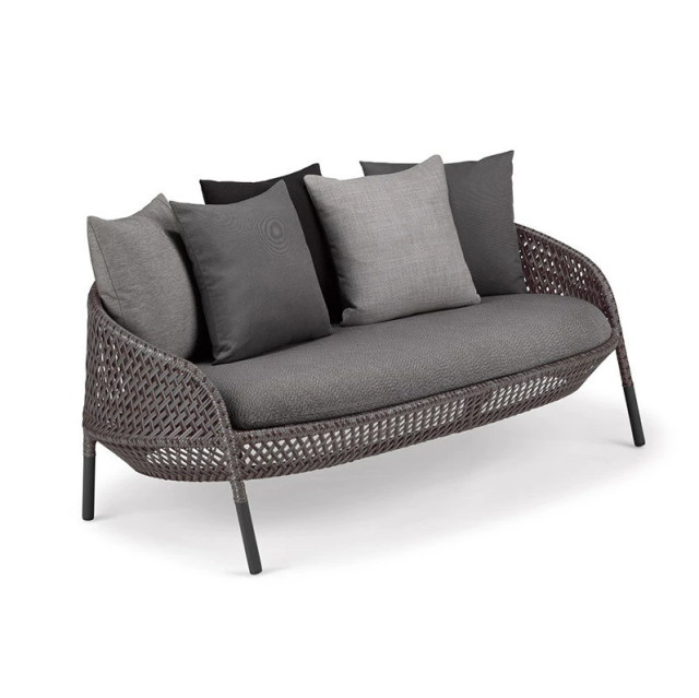 Minimalist Aluminum Alloy Outdoor Sofa, Wear-resistant Leisure Sofa for Courtyard Garden