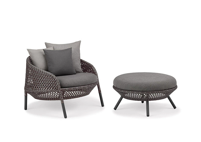 Minimalist Aluminum Alloy Outdoor Sofa, Wear-resistant Leisure Sofa for Courtyard Garden