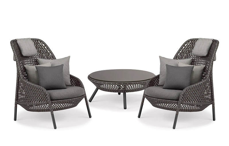 Minimalist Aluminum Alloy Outdoor Sofa, Wear-resistant Leisure Sofa for Courtyard Garden