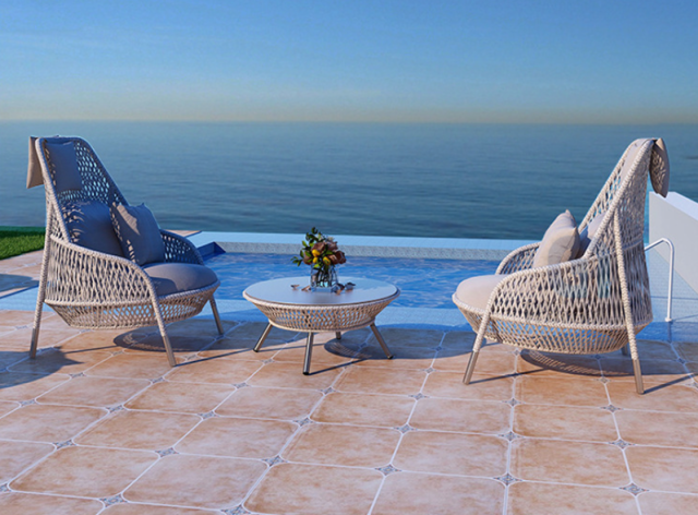 Minimalist Aluminum Alloy Outdoor Sofa, Wear-resistant Leisure Sofa for Courtyard Garden