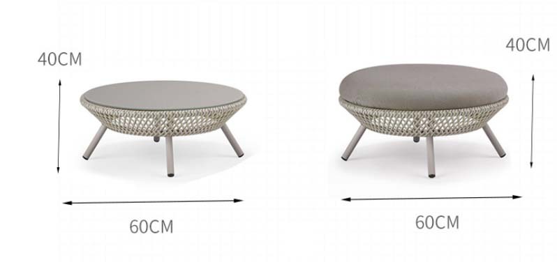 Minimalist Aluminum Alloy Outdoor Sofa, Wear-resistant Leisure Sofa for Courtyard Garden