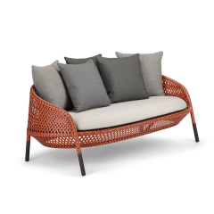 Minimalist Aluminum Alloy Outdoor Sofa, Wear-resistant Leisure Sofa for Courtyard Garden