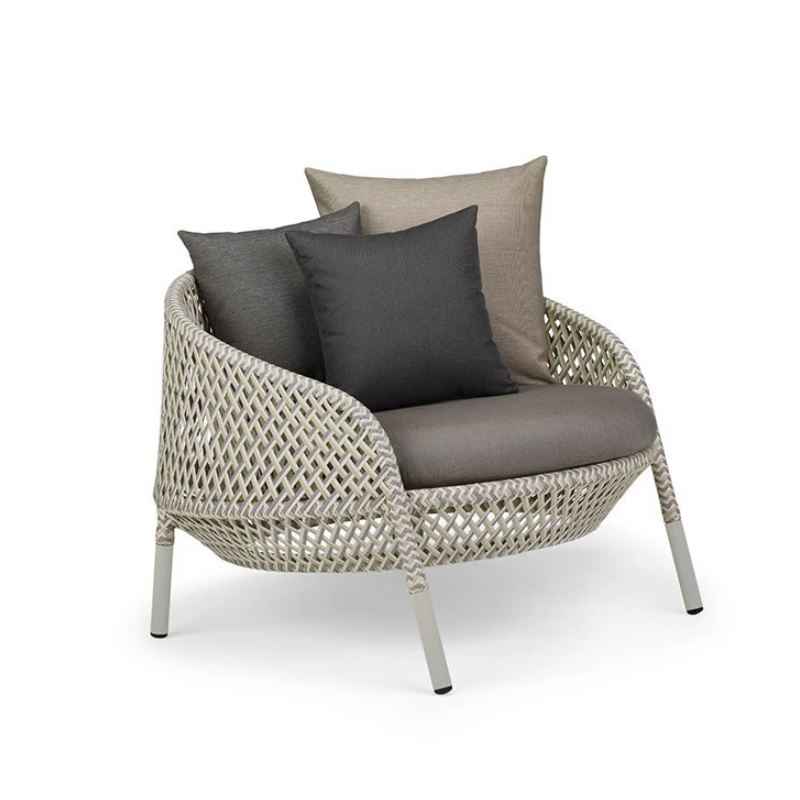 Minimalist Aluminum Alloy Outdoor Sofa, Wear-resistant Leisure Sofa for Courtyard Garden