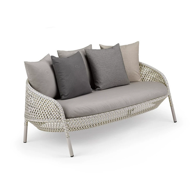 Minimalist Aluminum Alloy Outdoor Sofa, Wear-resistant Leisure Sofa for Courtyard Garden