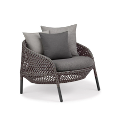 Minimalist Aluminum Alloy Outdoor Sofa, Wear-resistant Leisure Sofa for Courtyard Garden