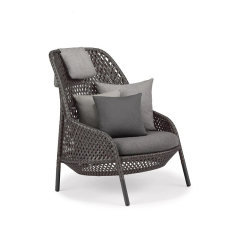 Minimalist Aluminum Alloy Outdoor Sofa, Wear-resistant Leisure Sofa for Courtyard Garden