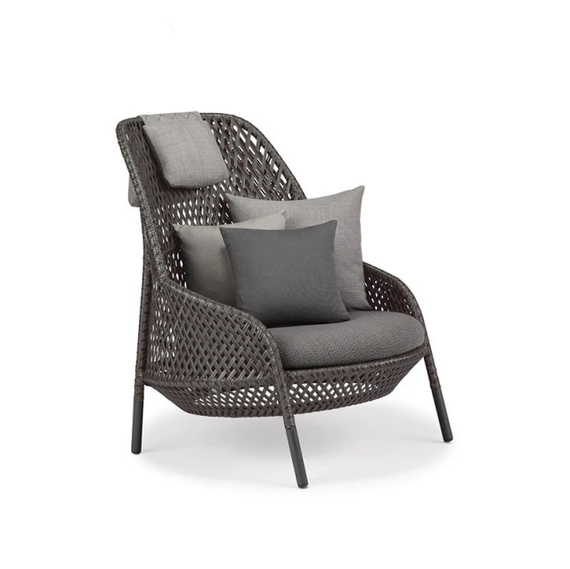 Minimalist Aluminum Alloy Outdoor Sofa, Wear-resistant Leisure Sofa for Courtyard Garden