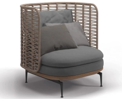 Widen Enlarged Outdoor Rattan Sofa, Anti-aging Leisure Sofa for Courtyard Homestay