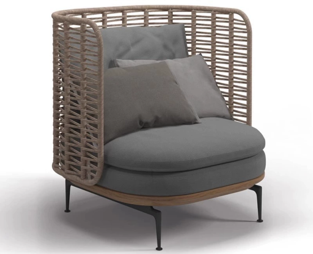 Widen Enlarged Outdoor Rattan Sofa, Anti-aging Leisure Sofa for Courtyard Homestay