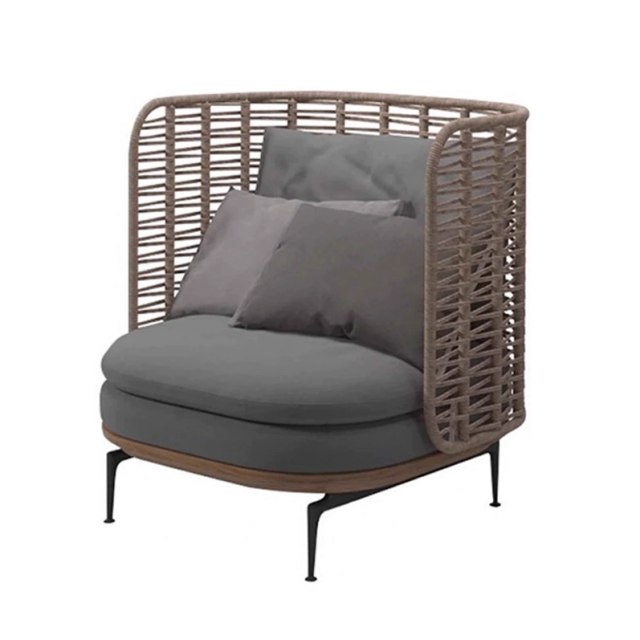 Widen Enlarged Outdoor Rattan Sofa, Anti-aging Leisure Sofa for Courtyard Homestay