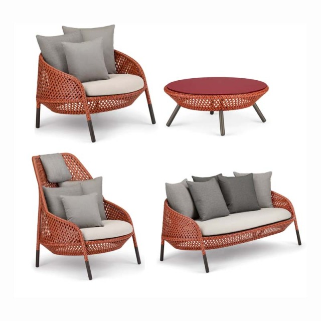 Minimalist Aluminum Alloy Outdoor Sofa, Wear-resistant Leisure Sofa for Courtyard Garden