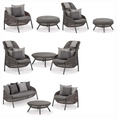 Minimalist Aluminum Alloy Outdoor Sofa, Wear-resistant Leisure Sofa for Courtyard Garden