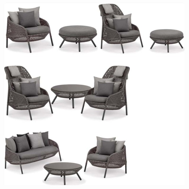 Minimalist Aluminum Alloy Outdoor Sofa, Wear-resistant Leisure Sofa for Courtyard Garden