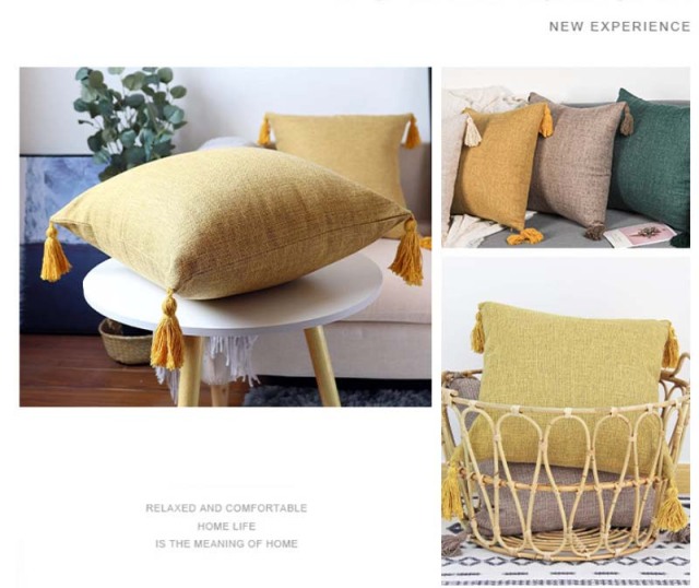 Linen cushion Macramé Woven Boho Pillow Simple styles