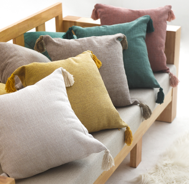 Linen cushion Macramé Woven Boho Pillow Simple styles
