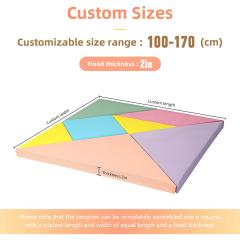 Custom Soft Foam Tangram Play Mat, Kids Indoor Anti-fall Soft Climbing Puzzle Mat, Toddler Educational Soft Play Floor Mat
