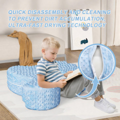Custom Dinosaur Shape Kids Sensory Bean Cushion, Dot Minky Lazy Floor Sofa Pad, Compression Sponge Toddler Tactile Sitting Cushion